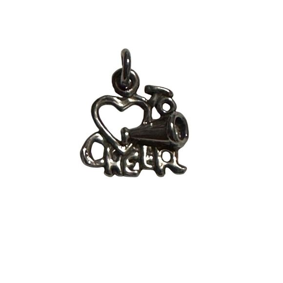 925 Sterling Silver Cheerleading Love To Cheer Dangle Charm - Picture 1 of 4